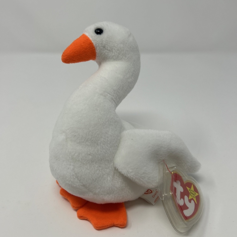 Vintage NWT TY Beanie Baby Gracie the Goose 1996 W/ Tag Protector